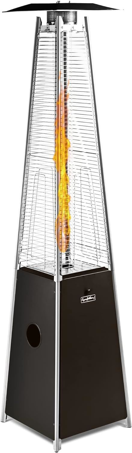 LEGACY HEATING Delta X5 Pyramid Patio Heater, 40,000BTU Outdoor Patio Heater Doba Tower Mocha